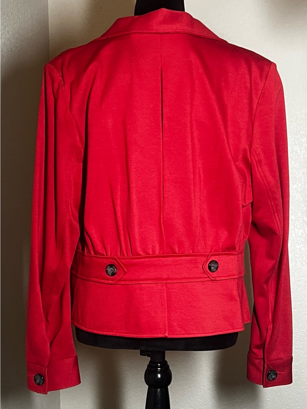 CAbi Red Women's Tailored Button-Front Jacket, sz 12 - Picture 4 of 6